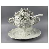 Italian Porcelain Soup Toureen Fiori-Bianca
