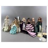 Vtg Collectable Barbies & Stands