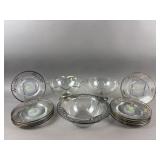 Vtg Botanical Glass Plates & More