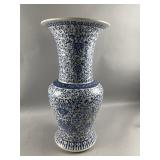 Vintage Large Blue & White Porcelain Vase