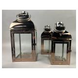 Three Beautiful Rose Gold Metal Lanterns