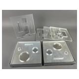 2 Heavy Chrome Bases, 6 Lucite Display Inserts