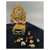 Joan Rivers Faberge Style Charms W/Display Stand