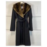 NWT Womenï¿½s Worthington Black Belted Overcoat
