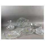 Vtg Glasswear with Floral Designs & More