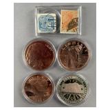 1oz .999 Fine Copper Bullion Rounds & More