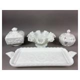 Vtg Milk Glass Tablewear Items