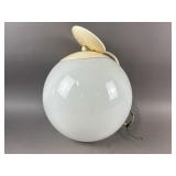 Vtg Space Age Styled White Glass Globe Light