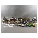 Vtg Hersey Christmas Village Houses & Accessories