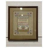 Vintage Framed Cross Stitch