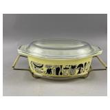 Vtg Pyrex "Mod Kitchen" Casserole Dish & Carrier