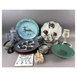 Vtg Decorative Plates, Book Holder & More