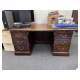 Vintage Wooden Desk With Storage Drawers