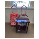 2 Rolling Bags and Side Table
