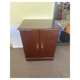 Wood Cabinet and Contents