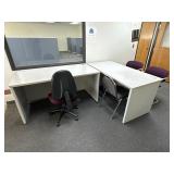 Office Desk Pair & 4 Office Chairs