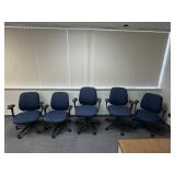 (5) Wheeled Adjustable Office Chairs