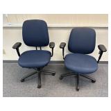 Pair of Wheeled Adjustable Office Chairs