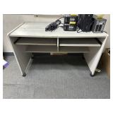 Wheeled Computer Desk w/ Keyboard Trays
