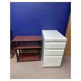 Rolling Filing Cabinet & Mini 3 Tier Shelf