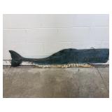 Hand Painted Wood Whale, Decorative Wall Art