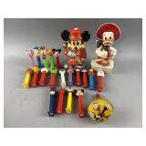 Vtg Pez Dispensers & Mickey Mouse Piggy Banks