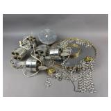 Vtg Crystal Flush Mount Chandelier