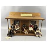 Wooden Folk Art Display "Porch People" & Figures