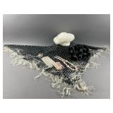Fringed Shawl Poncho, Winter Fur/Knit Hat & More
