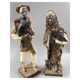 Vtg Mexican Folk Art Paper Mache Statues