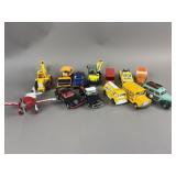 Vtg Diecast School Bus, Construction, & More Cars