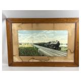 Framed "A Limited Train" 1907 Photocrom Print