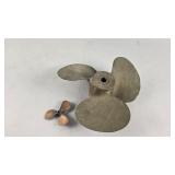 Vintage 3-blade Brass Boat Propeller and Miniature