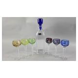 Atlantis Crystal Decanter, and Cordial Glasses