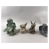 Vintage Garden Statues - Bird & Angels