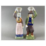 Vtg Henriot Quimper Man & Woman Candle Holders