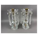 Vtg Cut Crystal Candle Holders
