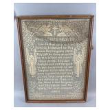 Antique Pulled Thread working  Of The Lords Prayer