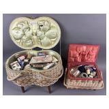 Vtg Sewing Supplies & Basket Carriers