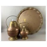Antique Copper & Brass Doofpots/21.50in. Platter
