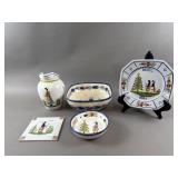 Vtg French HB Quimper Ceramic Noel Christmas Set