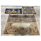 Vintage  Jacquard-Style Woven Tapestries