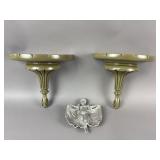 Art Nouveau Art Deco Pin Tray Dish & Wall Shelves