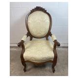 Antique Victorian Parlor Open Arm Chair
