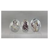 Three Art Glass Paperweights