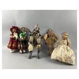 Vintage Wooden and Handcrafted Dolls Lot