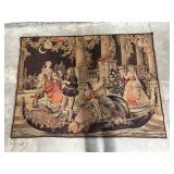 Vtg Belgian Woven Wall Tapestry of Courtship Scene
