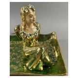 Art Nouveau Yona Pottery Siamese Dancer & Tray