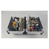 Boxes of Mini Figures, and Train Accessories