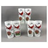 Vtg Frosted Glass Tumblers Featuring State Bird